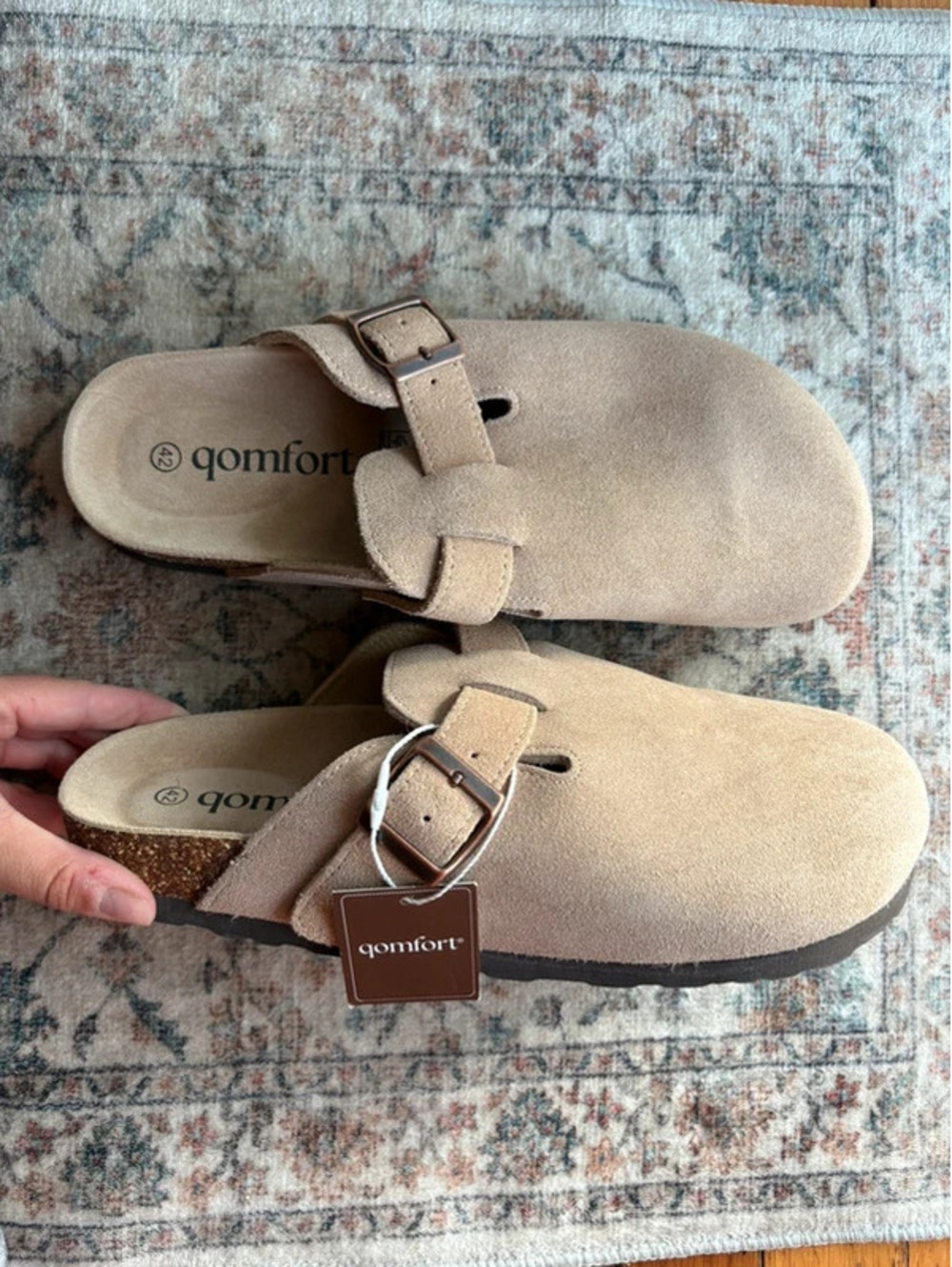 Qomfort Womens Tan Clogs Slip Ons New Size 42
